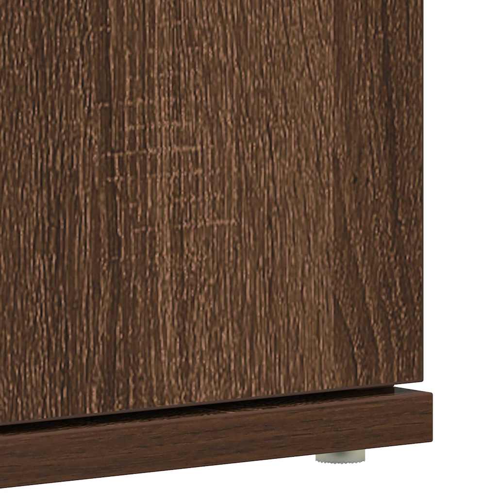 Schuhschrank mit Tür Braun 80 x 39 x 180 cm Holzwerkstoff