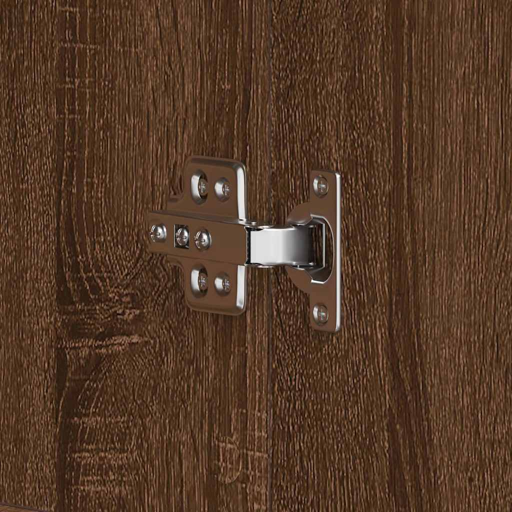 Schuhschrank mit Tür Braun 80 x 39 x 180 cm Holzwerkstoff
