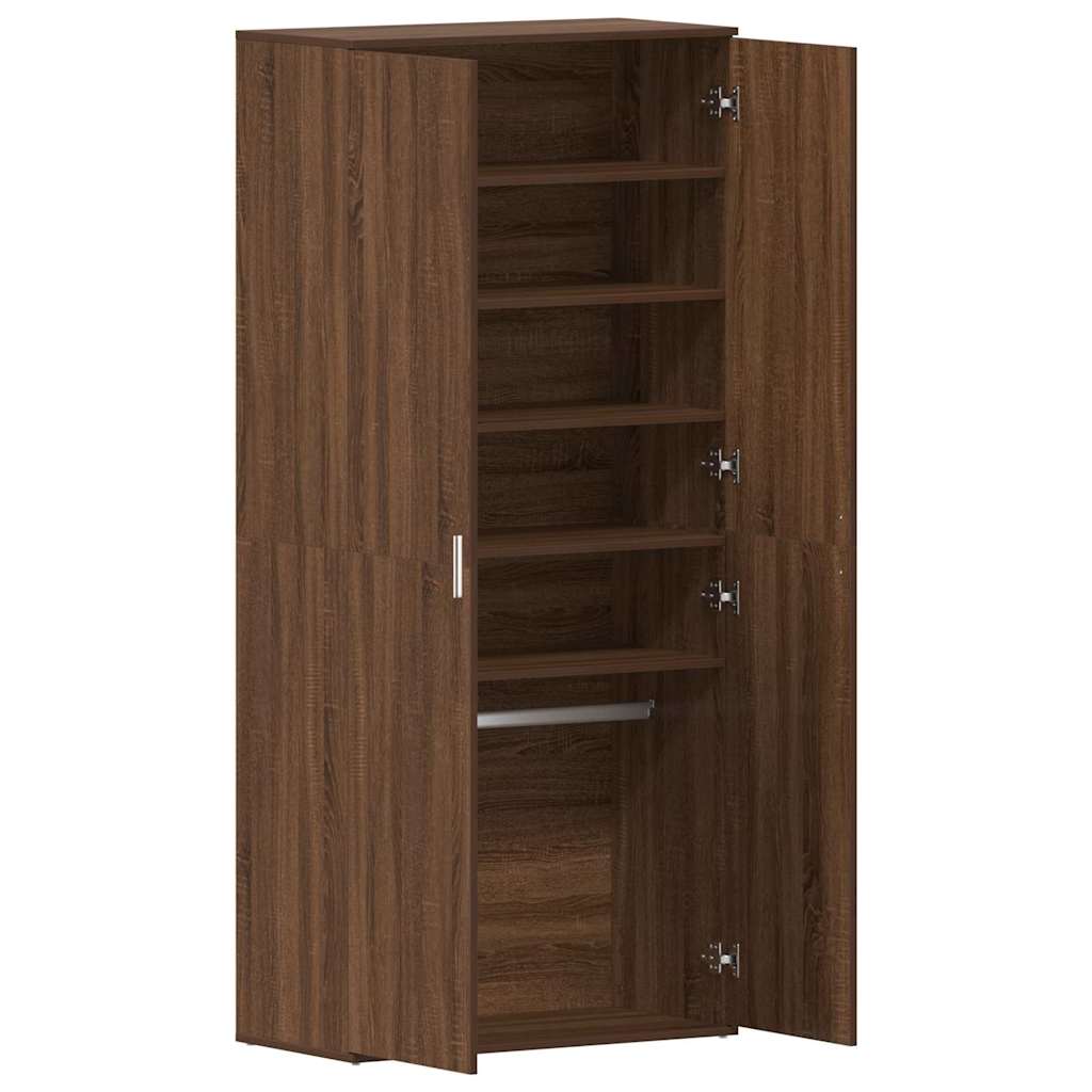 Schuhschrank mit Tür Braun 80 x 39 x 180 cm Holzwerkstoff