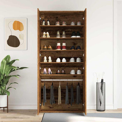 Schuhschrank mit Tür Braun 80 x 39 x 180 cm Holzwerkstoff