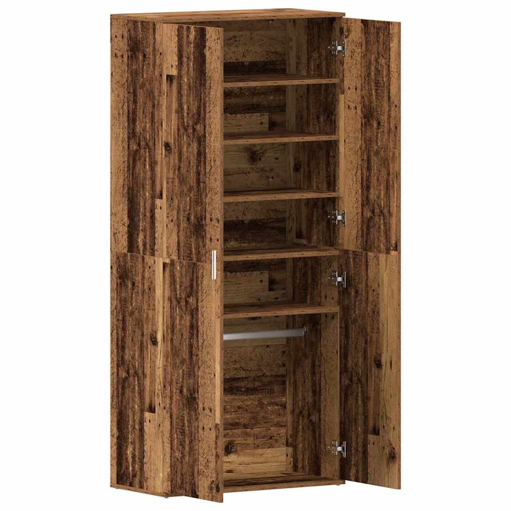 Schuhschrank mit Tür Braun 80 x 39 x 180 cm Holzwerkstoff