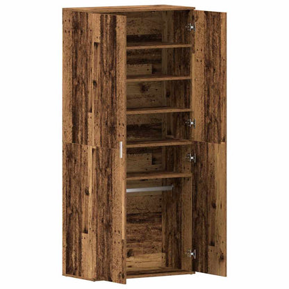 Schuhschrank mit Tür Braun 80 x 39 x 180 cm Holzwerkstoff
