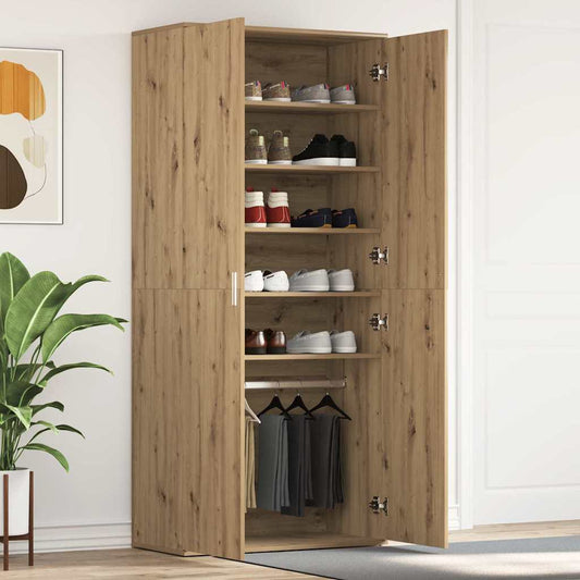 Schuhschrank mit Tür Braun 80 x 39 x 180 cm Holzwerkstoff