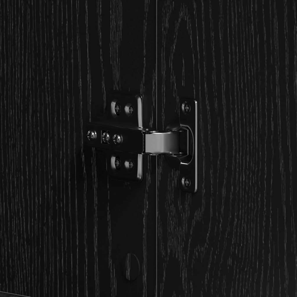 Schuhschrank mit Tür Schwarz 80 x 39 x 180 cm Holzwerkstoff