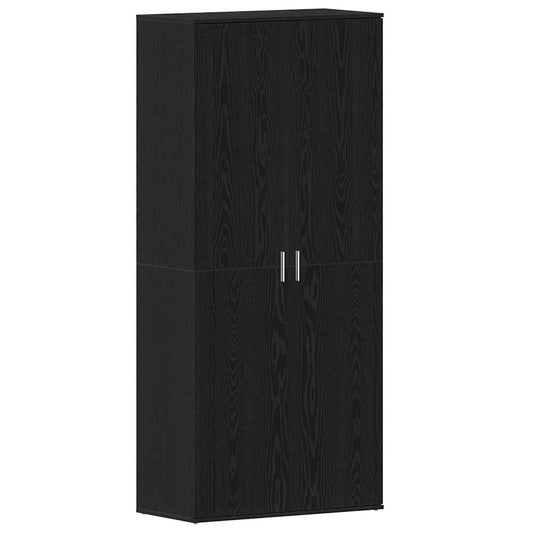 Schuhschrank mit Tür Schwarz 80 x 39 x 180 cm Holzwerkstoff