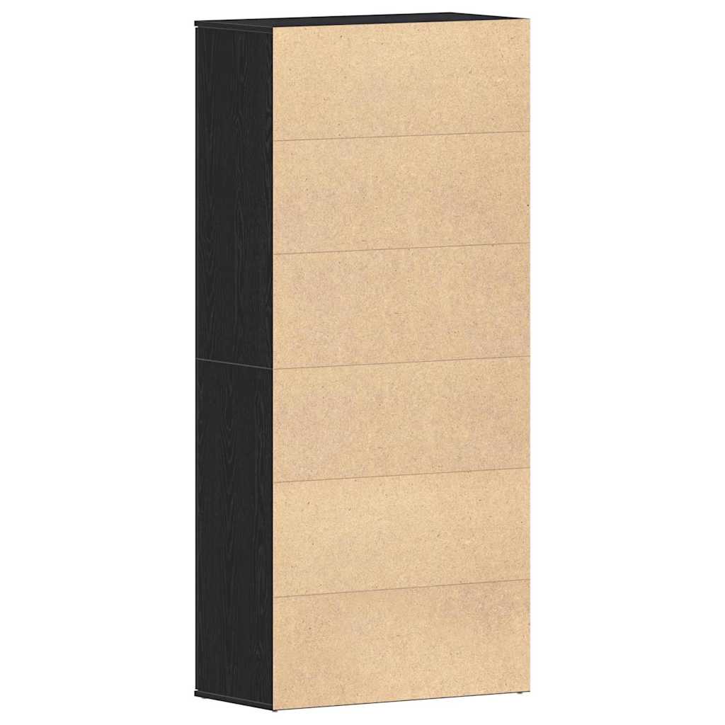 Schuhschrank mit Tür Schwarz 80 x 39 x 180 cm Holzwerkstoff