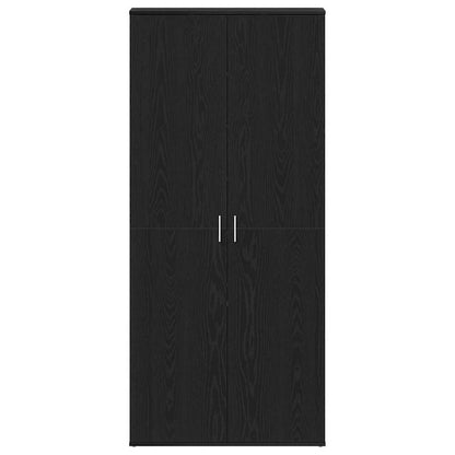 Schuhschrank mit Tür Schwarz 80 x 39 x 180 cm Holzwerkstoff