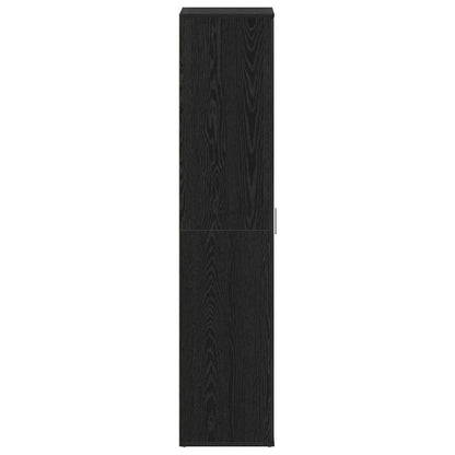 Schuhschrank mit Tür Schwarz 80 x 39 x 180 cm Holzwerkstoff