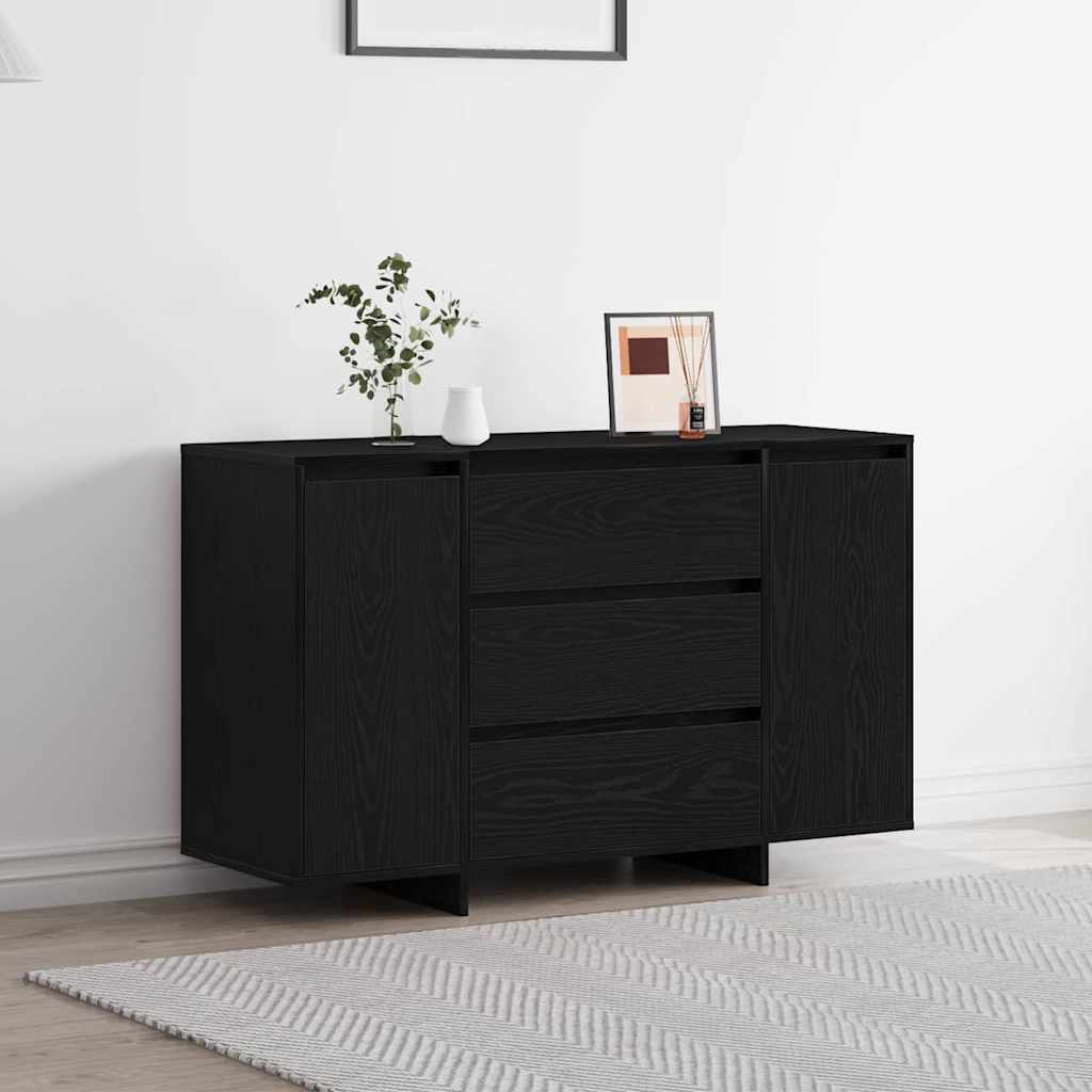 Sideboard Schwarz Eichen-Optik 120 x 41 x 75 cm Holzwerkstoff