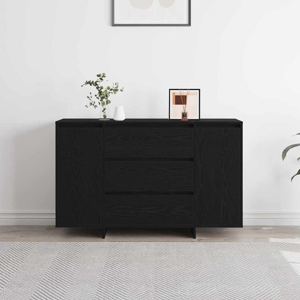 Sideboard Schwarz Eichen-Optik 120 x 41 x 75 cm Holzwerkstoff