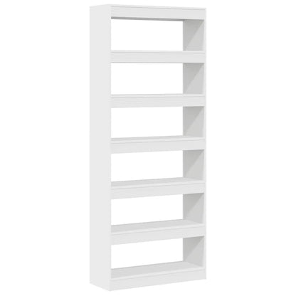 Bücherregal mit Regal Weiß 80 x 30 x 198 cm Holzwerkstoff