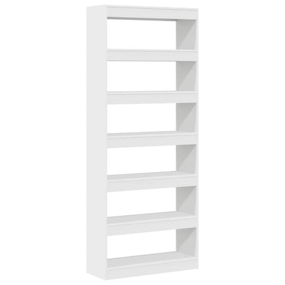 Bücherregal mit Regal Weiß 80 x 30 x 198 cm Holzwerkstoff