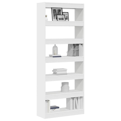 Bücherregal mit Regal Weiß 80 x 30 x 198 cm Holzwerkstoff