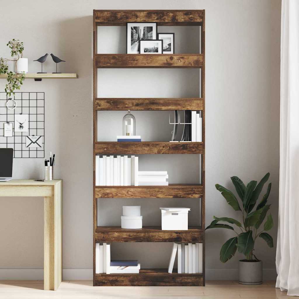 Bücherregal Räuchereiche 80 x 30 x 198 cm Holzwerkstoff