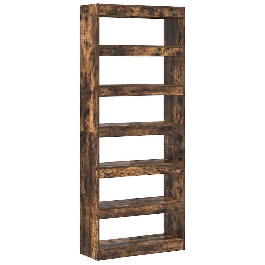 Bücherregal Räuchereiche 80 x 30 x 198 cm Holzwerkstoff