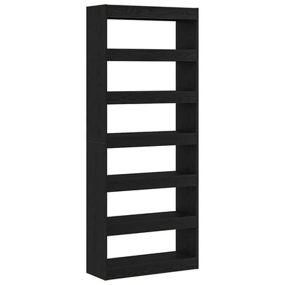 Bücherregal Schwarz Eichen-Optik 80 x 30 x 198 cm Holzwerkstoff