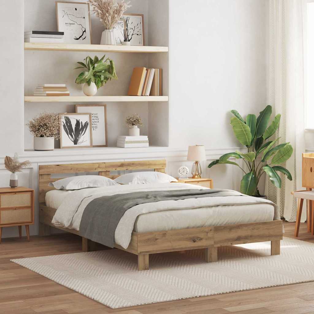 Bettgestell Artisan-Eiche 140 x 190 cm Holzwerkstoff