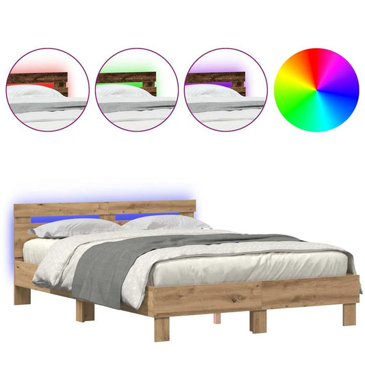 Bettgestell Artisan-Eiche 140 x 190 cm Holzwerkstoff