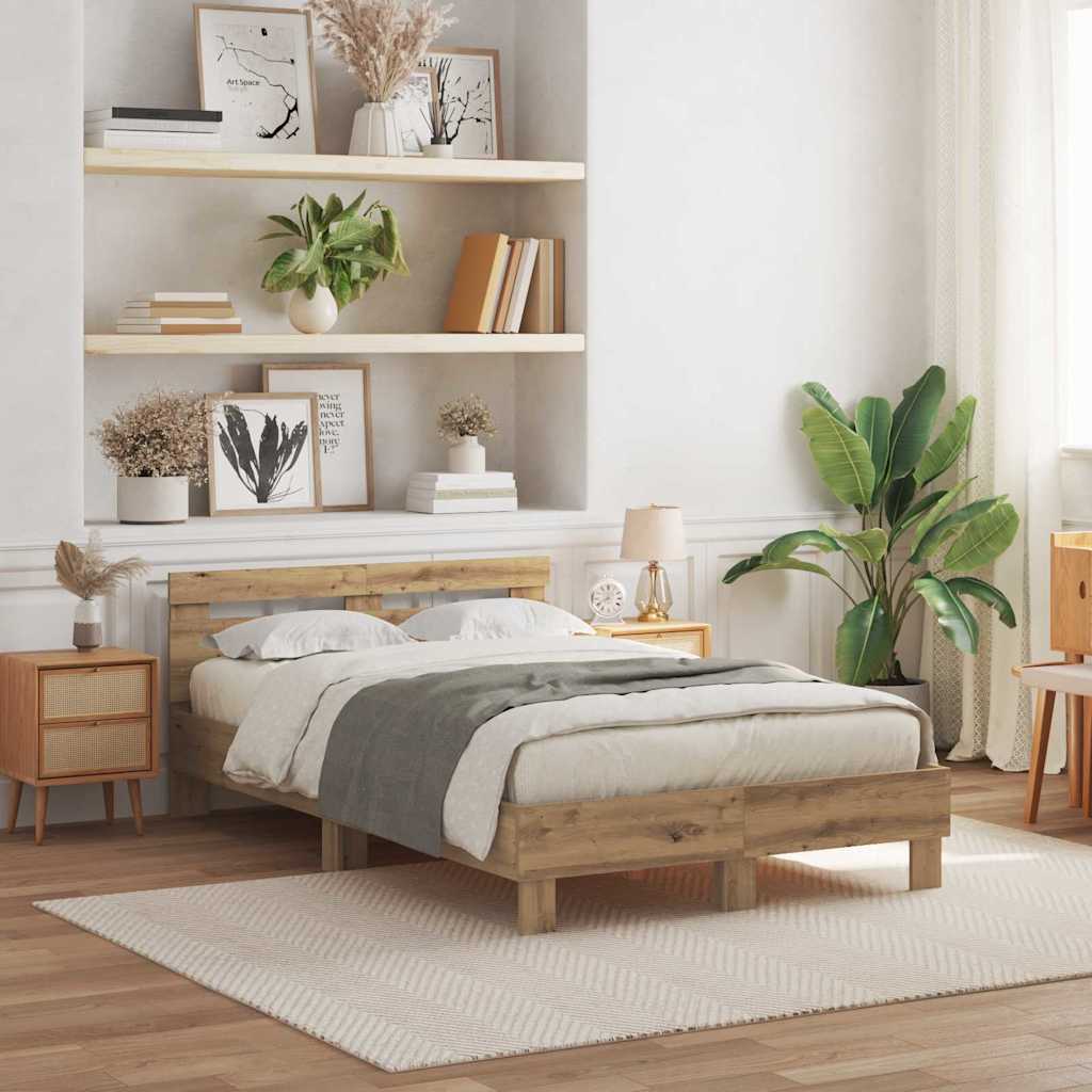 Bettgestell Artisan-Eiche 135 x 190 cm Holzwerkstoff