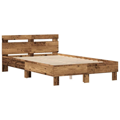 Bettgestell mit Kopfteil Altholz 120 x 190 cm Holzwerkstoff