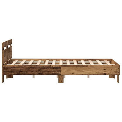 Bettgestell mit Kopfteil Altholz 120 x 190 cm Holzwerkstoff