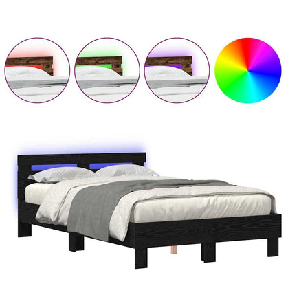 Bettgestell Schwarz Eichen-Optik 120 x 190 cm Holzwerkstoff