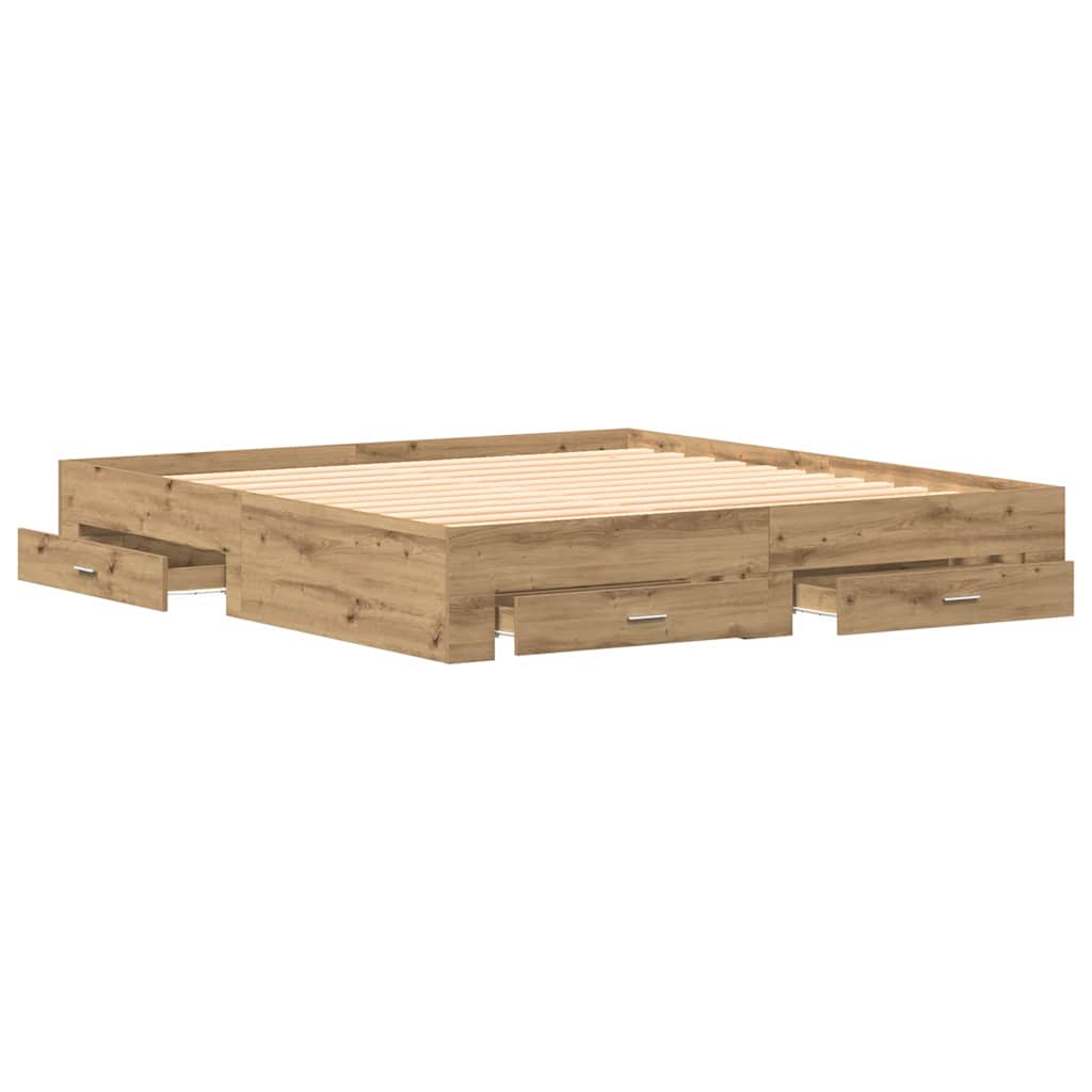 Bettrahmen Artisan-Eiche 180 x 200 cm Holzwerkstoff