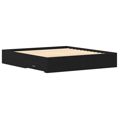 Bettrahmen Schwarz Eichen-Optik 180 x 200 cm Holzwerkstoff