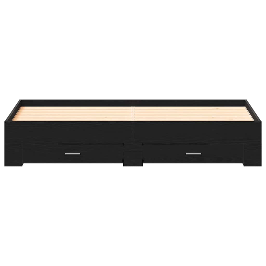 Bettrahmen Schwarz Eichen-Optik 180 x 200 cm Holzwerkstoff