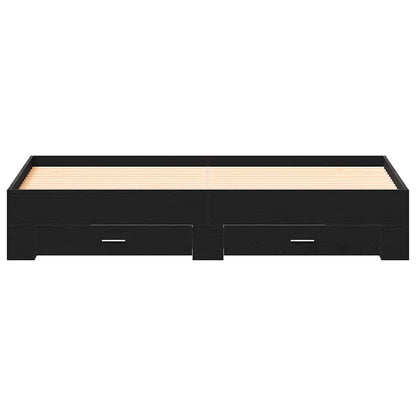 Bettrahmen Schwarz Eichen-Optik 180 x 200 cm Holzwerkstoff