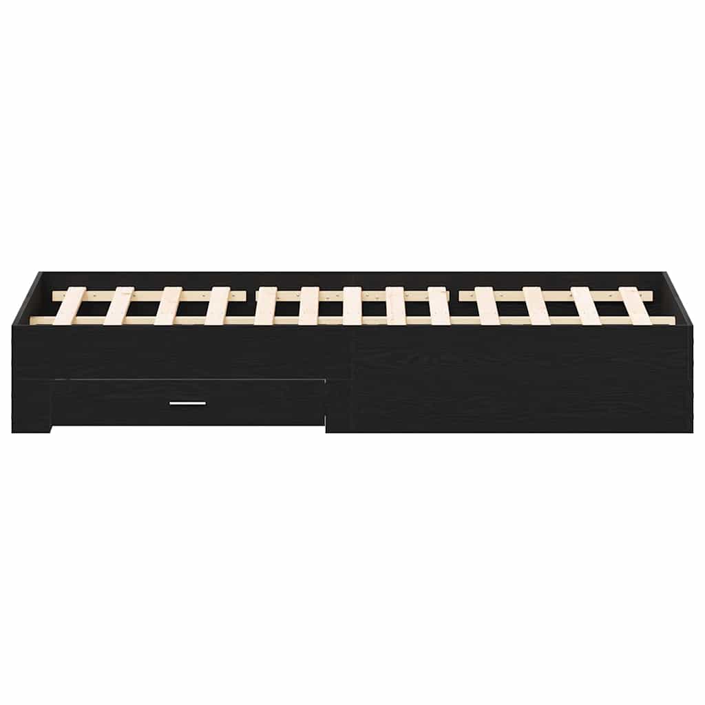 Bettrahmen Schwarz Eichen-Optik 180 x 200 cm Holzwerkstoff