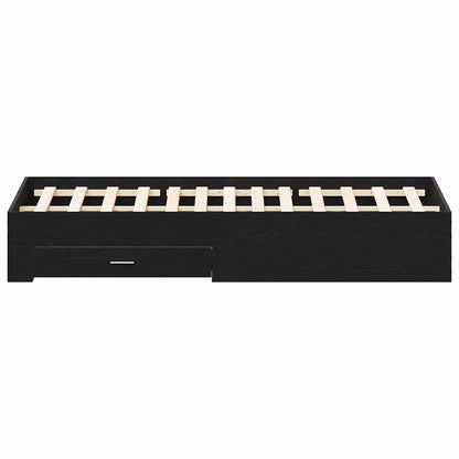 Bettrahmen Schwarz Eichen-Optik 180 x 200 cm Holzwerkstoff