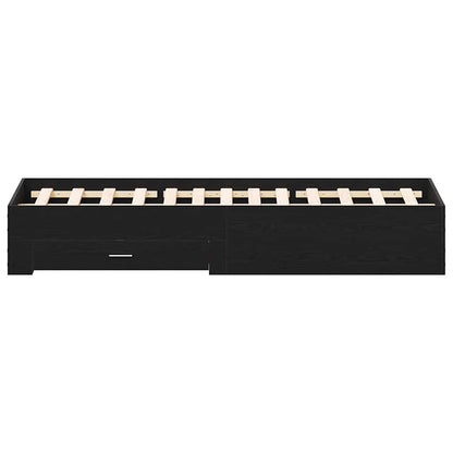 Bettrahmen Schwarz Eichen-Optik 160 x 200 cm Holzwerkstoff