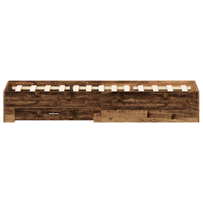 Bettrahmen mit Schubladen Altholz 120 x 200 cm Holzwerkstoff
