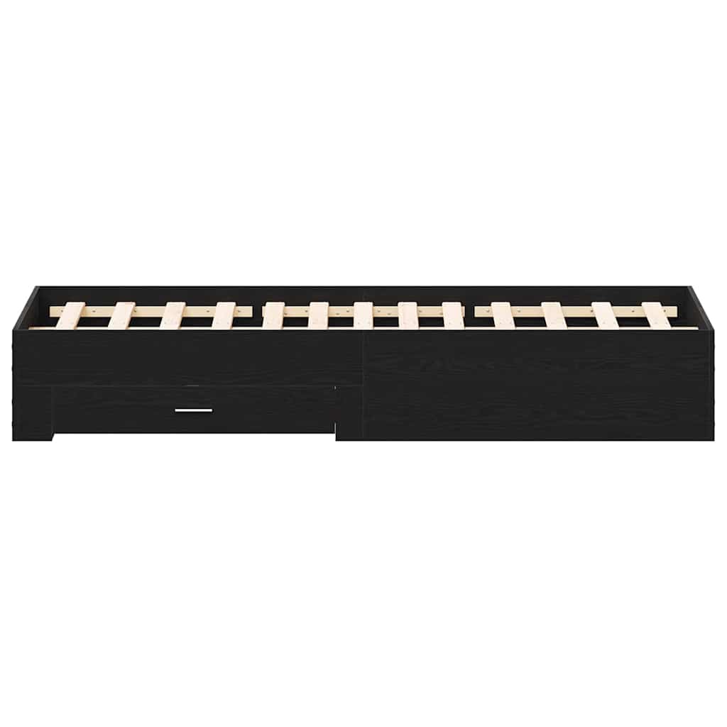 Bettrahmen Schwarz Eichen-Optik 135 x 190 cm Holzwerkstoff