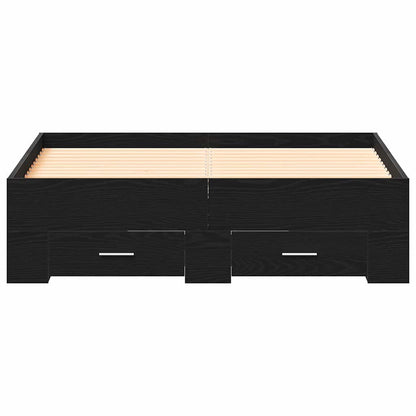 Bettgestell mit Schubladen Schwarz Eichen-Optik 120 x 190 cm