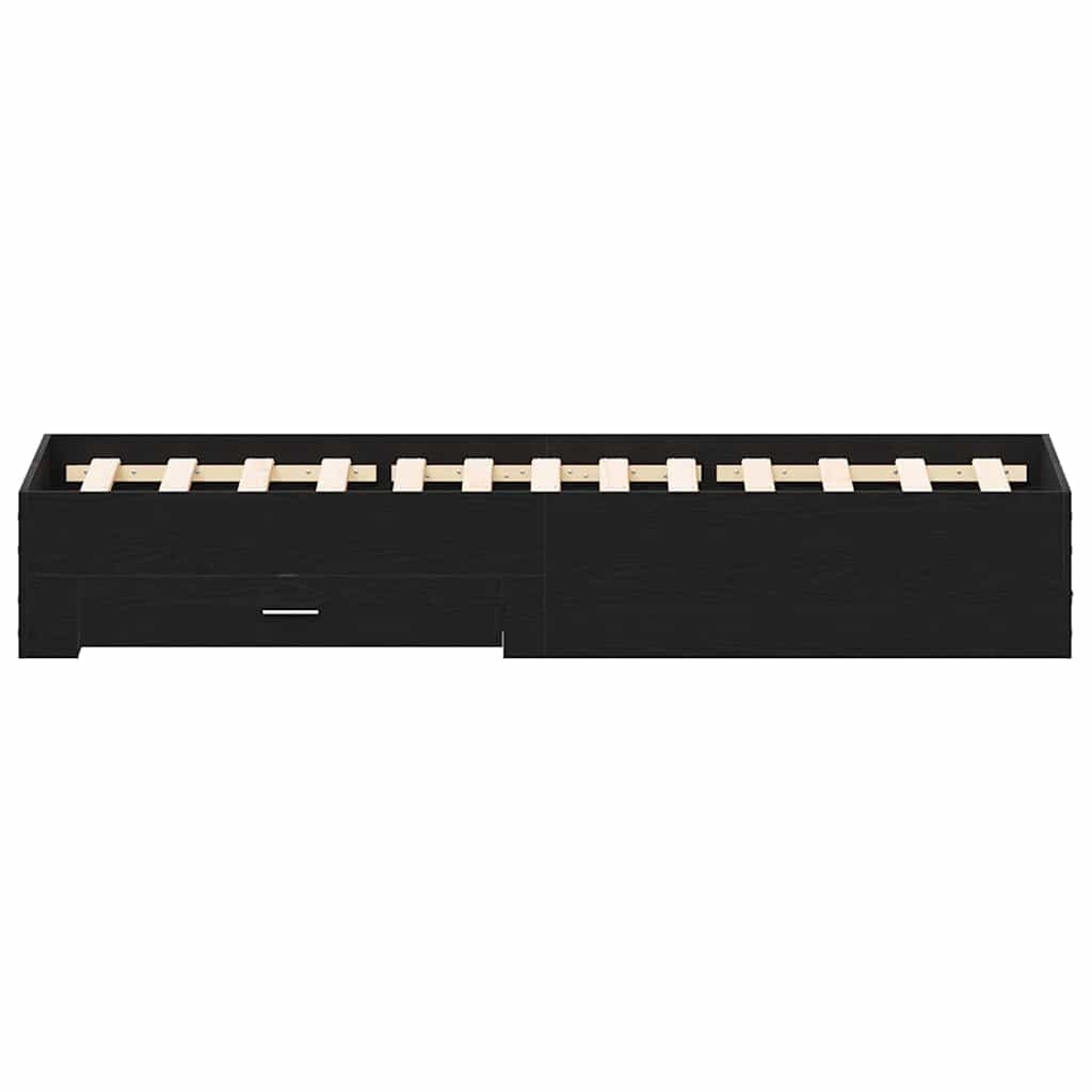 Bettgestell mit Schubladen Schwarz Eichen-Optik 120 x 190 cm