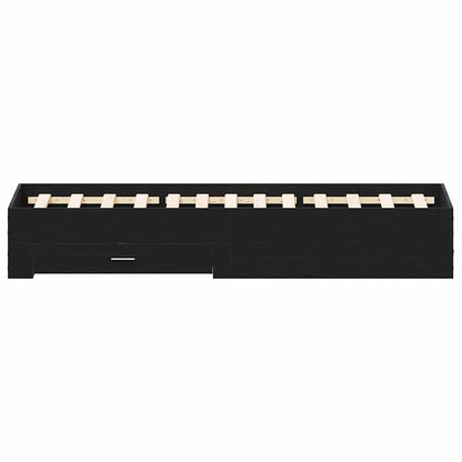 Bettgestell mit Schubladen Schwarz Eichen-Optik 120 x 190 cm