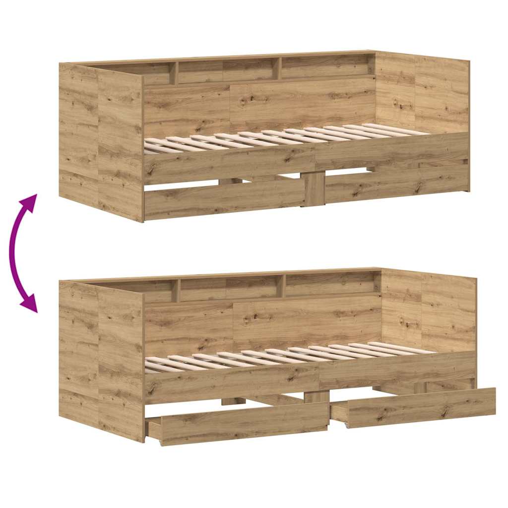 Tagesbett mit Kopfteil Artisan-Eiche 100 x 200 cm Holzwerkstoff