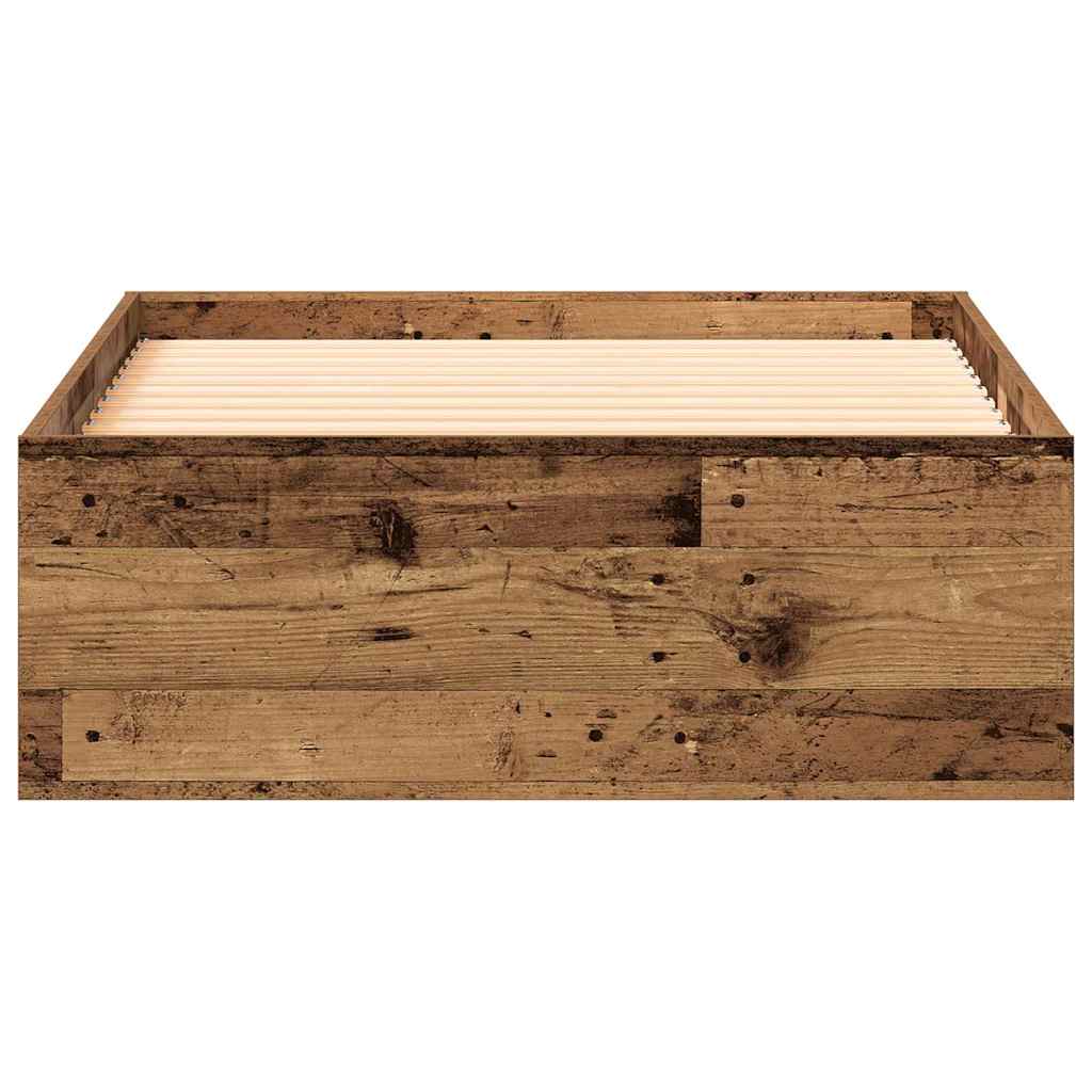 Bettrahmen mit Schubladen Altholz 90 x 190 cm Holzwerkstoff