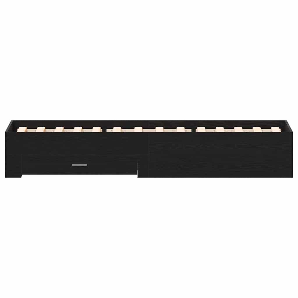 Bettrahmen Schwarz Eichen-Optik 90 x 190 cm Holzwerkstoff