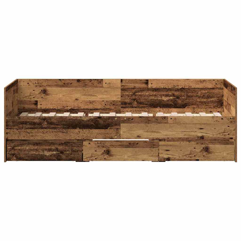 Tagesbett mit Kopfteil Altholz 90 x 190 cm Holzwerkstoff