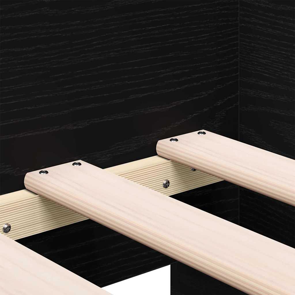 Tagesbett Schwarz Eichen-Optik 90 x 200 cm Holzwerkstoff