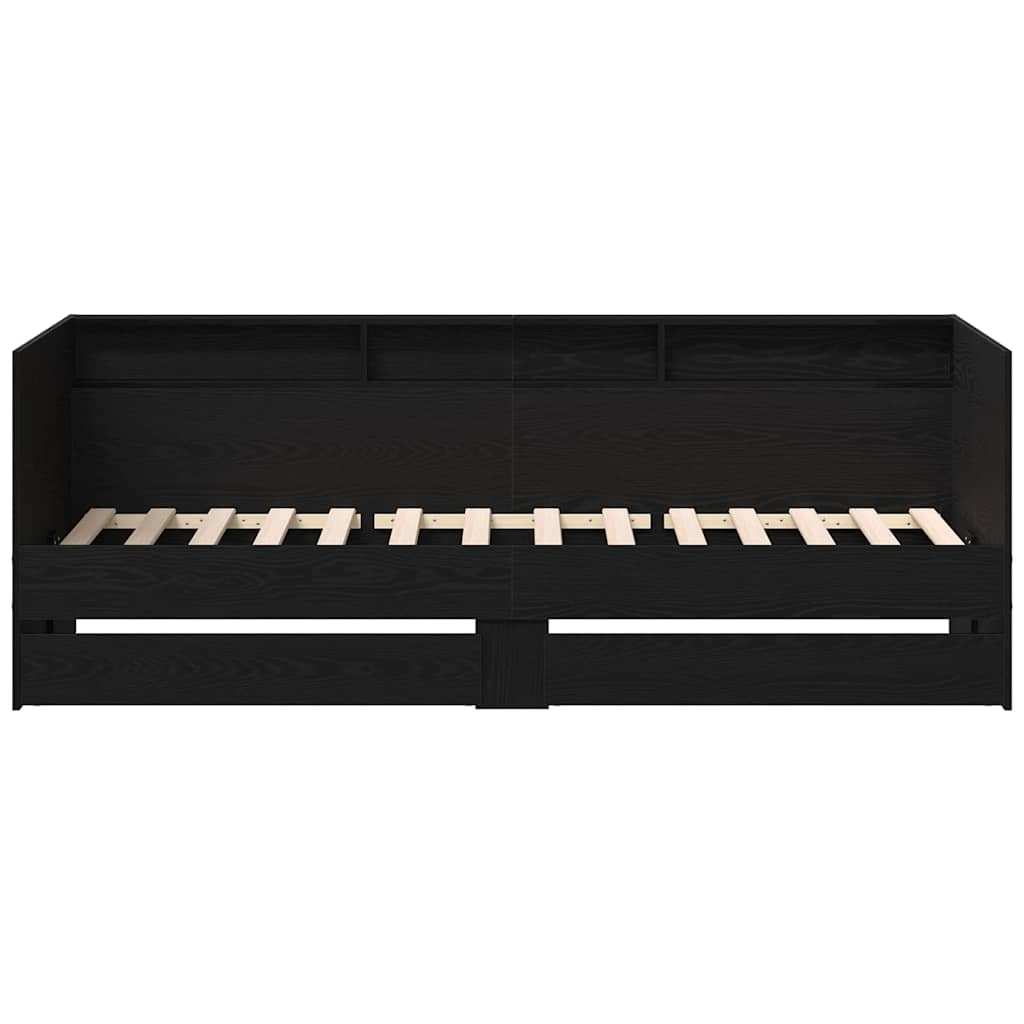 Tagesbett Schwarz Eichen-Optik 90 x 200 cm Holzwerkstoff