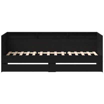 Tagesbett Schwarz Eichen-Optik 90 x 200 cm Holzwerkstoff