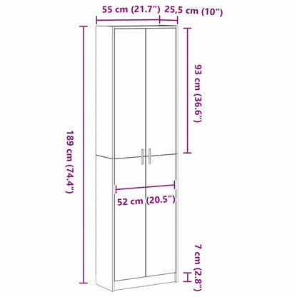 Kleiderschrank Sonoma Eiche 55 x 25 x 189 cm Holzwerkstoff
