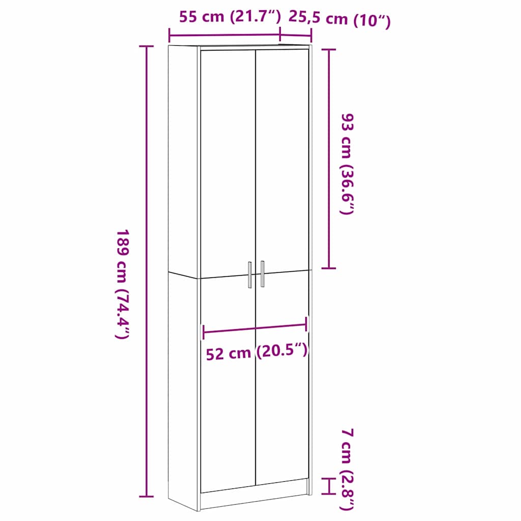 Kleiderschrank Artisan-Eiche 55 x 25 x 189 cm Holzwerkstoff