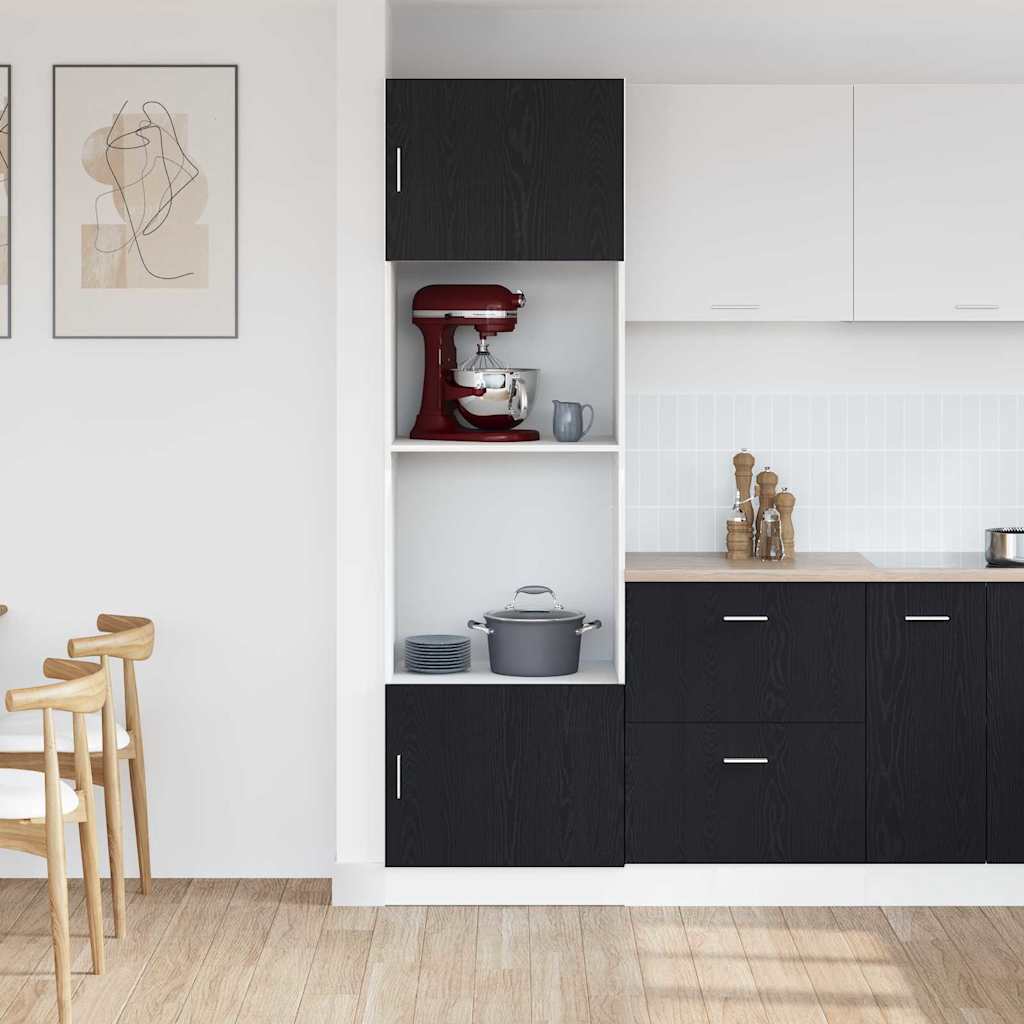 Mikrowellenregal Schwarze Eiche 60 x 57 x 207 cm Holzwerkstoff