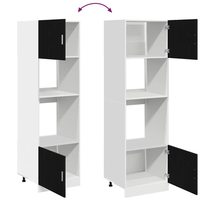Mikrowellenregal Schwarze Eiche 60 x 57 x 207 cm Holzwerkstoff