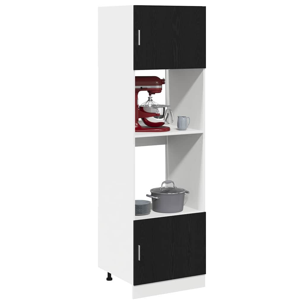 Mikrowellenregal Schwarze Eiche 60 x 57 x 207 cm Holzwerkstoff